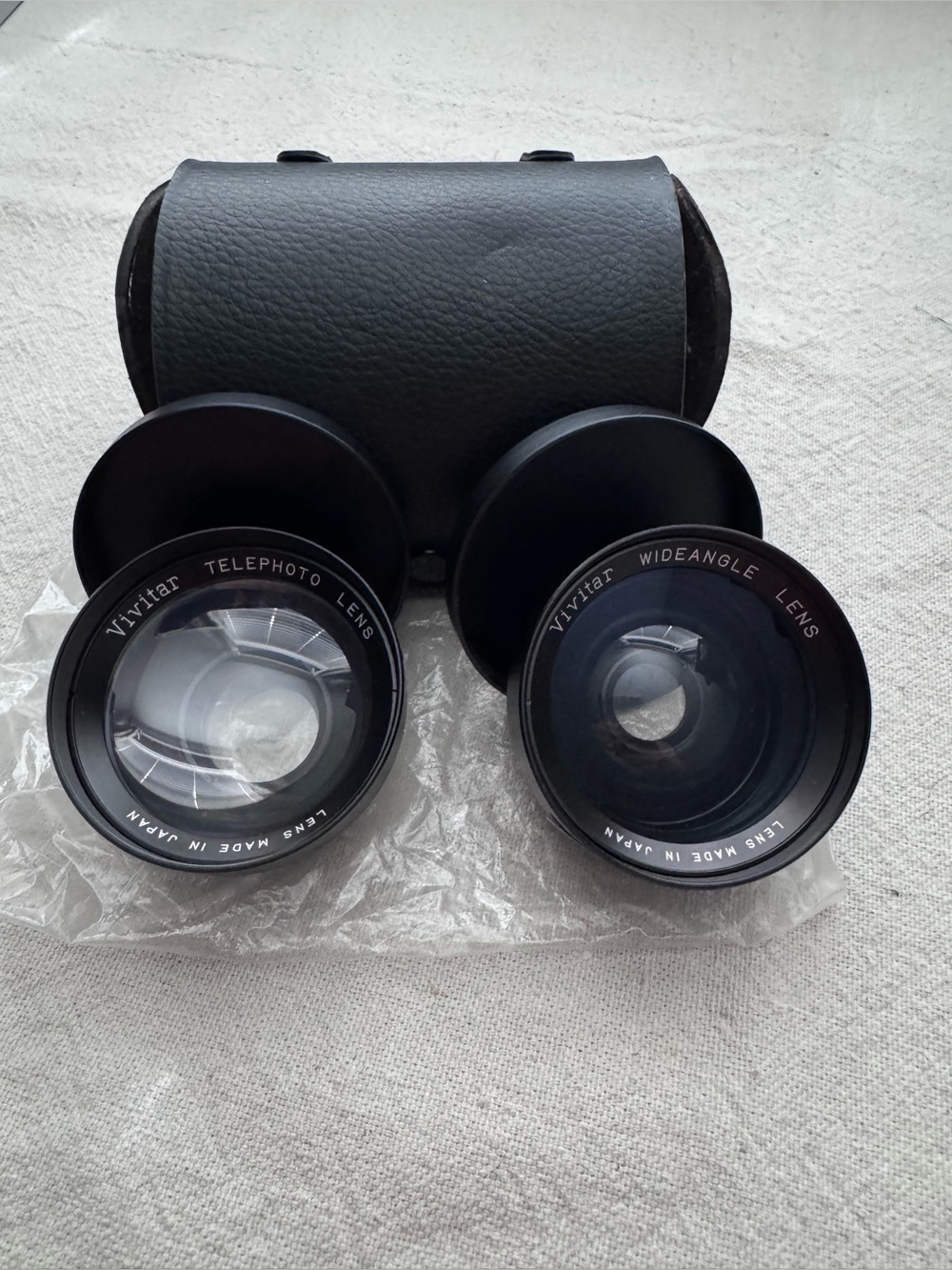 Vintage Vivitar Wide-Angle and Telephoto Auxiliary Lens Set with Case